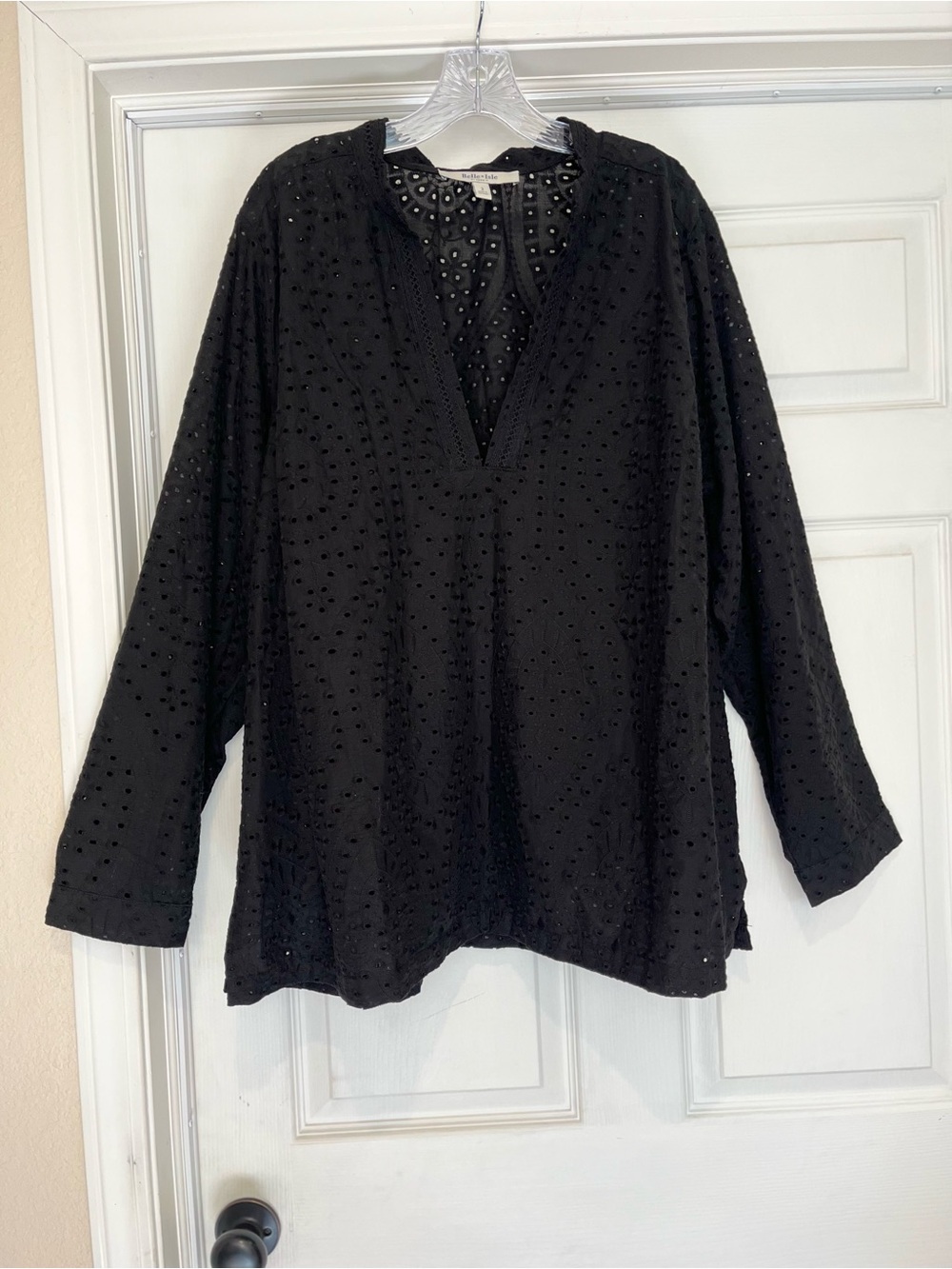 Torrid Belle Isle | Black Cotton Eyelet Lace Tunic, 2X